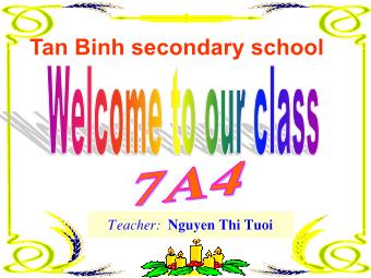 Bài giảng Tiếng anh Lớp 7 - Unit 6: After school - B: Let's go - Nguyễn Thị Tươi