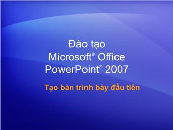 Bài giảng Hướng dẫn sử dụng Microsoft Office PowerPoint 2007