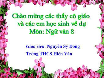 Bài giảng môn Ngữ văn khối 8 tiết 27: Tình thái từ