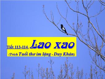 Bài giảng Ngữ văn 6 Tiết 113-114: Lao xao (Trích Tuổi thơ im lặng - Duy Khán)