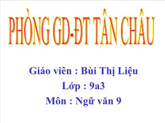 Bài giảng Ngữ văn 9 Tiết 29 – Tiếng Việt: Thuật ngữ