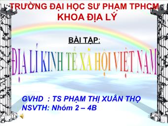 Bài tập Địa lí kinh tế xã hội Việt Nam