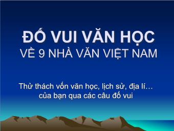 Đố vui văn học về 9 nhà văn Việt Nam