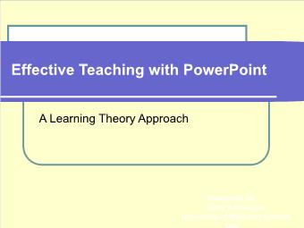 Effective Teaching with PowerPoint