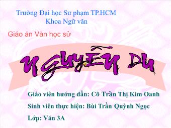 Giáo án Văn học sử: Nguyễn Du