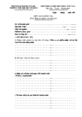 Mẫu Biên bản kiểm tra hoạt động sư phạm của nhà giáo