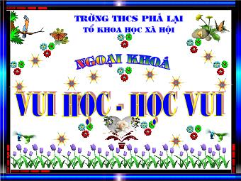 Ngoại khóa Vui học - Học vui