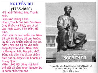 Tìm hiểu về Nguyễn Du, Nguyễn Công Trứ