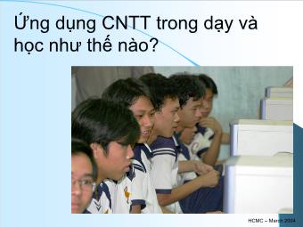 Ứng dụng CNTT trong dạy và học như thế nào?