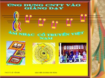 Một số thể loại ca nhạc cổ truyền Việt Nam (Phần 1)