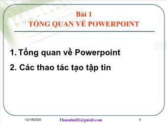 Bài giảng Bài 1: Tổng quan về PowerPoint