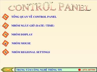 Bài giảng Bài 4: Control Panel - Trung tâm Công nghệ thông tin