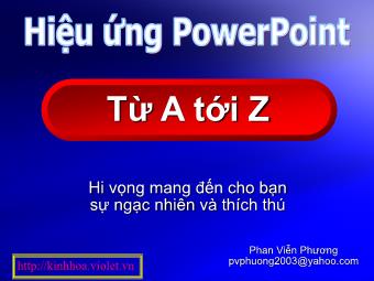 Bài giảng Cách tạo hiệu ứng PowerPoint - Phan Viễn Phương