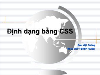 Bài giảng Định dạng bằng CSS - Đào Việt Cường