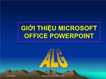 Bài giảng Giới thiệu Microsoft Office PowerPoint - Nguyen Chi Luyen