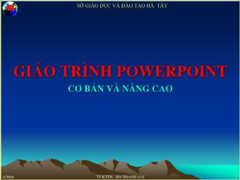 Bài giảng Hướng dẫn soạn giáo án bằng PowerPoint cơ bản và nâng cao