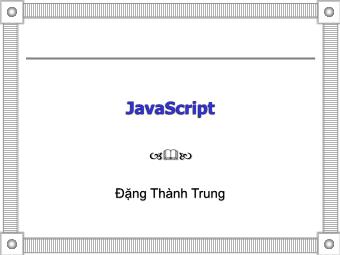 Bài giảng JavaScript - Đặng Thành Trung