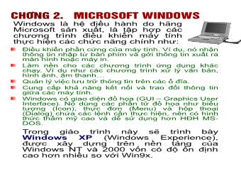 Bài giảng Kiến thức về Window căn bản - Chương 2: Microsoft Windows
