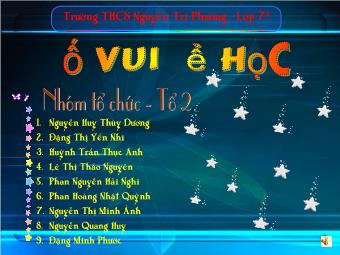Bài giảng Lớp 7: Đố vui để học - Nguyễn Huy Thùy Dương