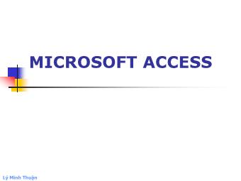 Bài giảng Microsoft Access