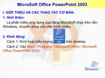 Bài giảng MicroSoft Office PowerPoint 2003