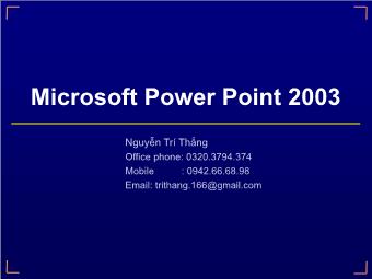Bài giảng Microsoft Power Point 2003 - Nguyễn Trí Thắng
