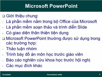 Bài giảng Microsoft Power Point