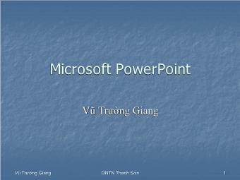 Bài giảng Microsoft PowerPoint - Vũ Trường Giang