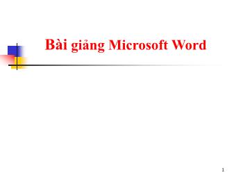 Bài giảng Microsoft Word