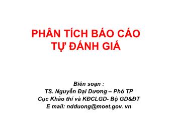 Bài giảng Phân tích Báo cáo tự đánh giá - Nguyễn Đại Dương