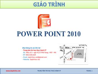 Bài giảng PowerPoint 2010 - Trung tâm tin học thực hành VT