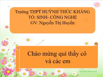Bài giảng Sinh - Công nghệ Lớp 10 - Bài 7: Tế bào nhân sơ - Nguyễn Thị Huyền