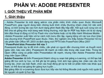 Bài giảng Sử dụng phần mềm Adobe Presenter