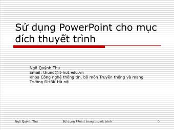 Bài giảng Sử dụng PowerPoint cho mục đích thuyết trình - Ngô Quỳnh Thu