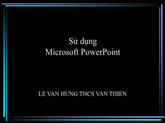 Bài giảng Sử dụng PowerPoint - Lê Văn Hùng