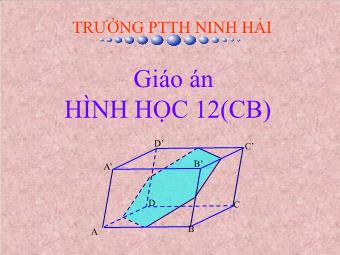 Bài giảng Toán (Hình học) Lớp 12 - Tiết 36: Phương trình đường thẳng trong không gian - Trường THPT Ninh Hải