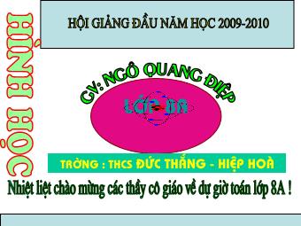 Bài giảng Toán Lớp 8 - Luyện tập về hình chữ nhật - Ngô Quang Điệp