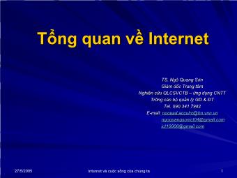 Bài giảng Tổng quan về Internet - Ngô Quang Sơn