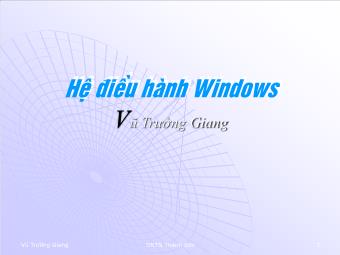 Bài giảng Windows - Vũ Trường Giang