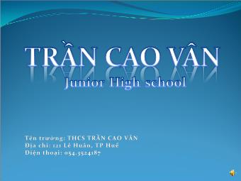 Giới thiệu về trường THCS Trần Cao Vân