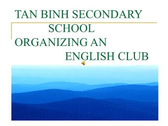 Organizing an English club - Tan Binh secondary school