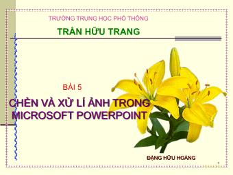 Bài giảng Bài 5: Chèn và xử lí ảnh trong Microsoft PowerPoint - Trần Hữu Trang