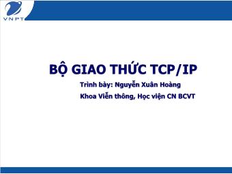 Bài giảng Bộ giao thức TCP/IP - Nguyễn Xuân Hoàng