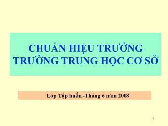 Bài giảng Chuẩn hiệu trưởng trường Trung học Cơ sở