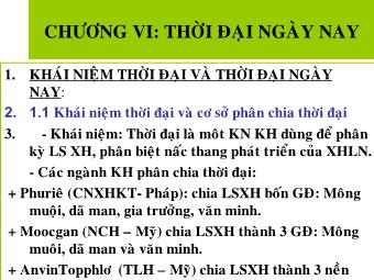 Bài giảng Chương VI: Thời đại ngày nay