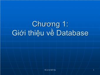 Bài giảng Cơ sở dũ liệu - Chương 1: Giới thiệu về Database