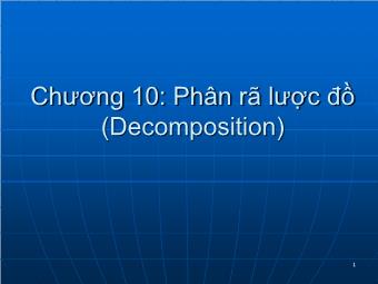 Bài giảng Cơ sở dũ liệu - Chương 11: Phân rã lược đồ (Decomposition)