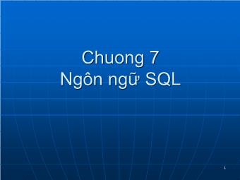 Bài giảng Cơ sở dũ liệu - Chương 7: Ngôn ngữ SQL