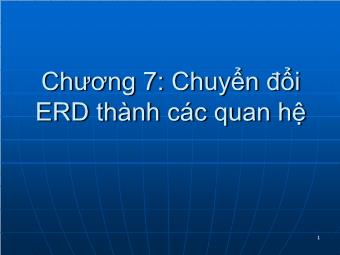 Bài giảng Cơ sở dũ liệu - Chương 8: Chuyển đổi ERD thành các quan hệ