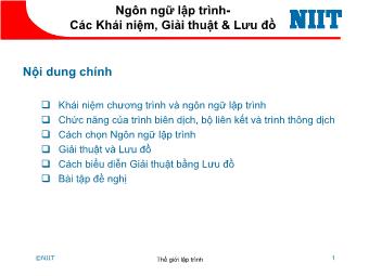 Bài giảng Hệ quản trị cơ sở dữ liệu - Bài 1: Giới thiệu hệ quản trị cơ sở dữ liệu và mô hình dữ liệu (Tiếp theo)